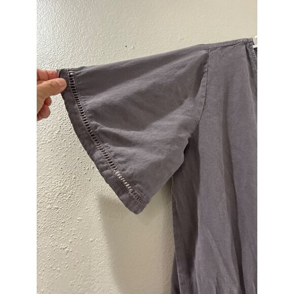 Anthropologie Cloth & Stone Jumpsuit Women's M Gray Gulpiyuri Tencel bohemian - Picture 7 of 8